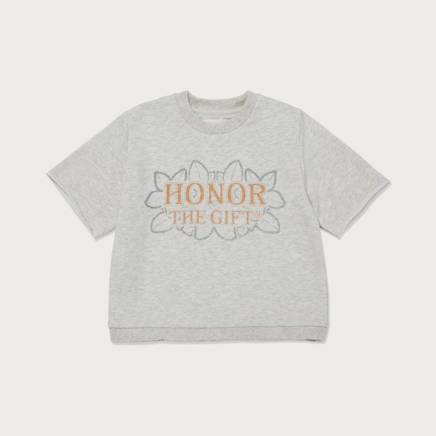 Honor The Gift | Kids Floral Ss Crewneck - Ath Heather