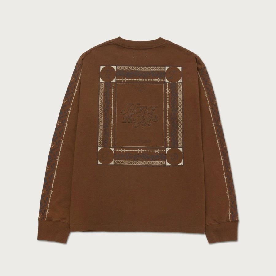 Honor The Gift | Htg® Pattern L/S T-Shirt - Brown