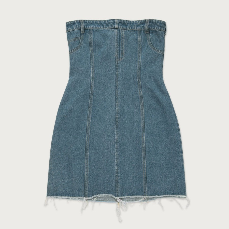 Honor The Gift | Womens Denim Tube Dress - Lt. Indigo