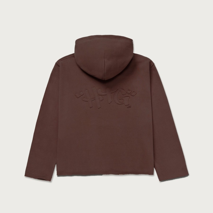 Honor The Gift | Script Embroidered Hoodie - Brown