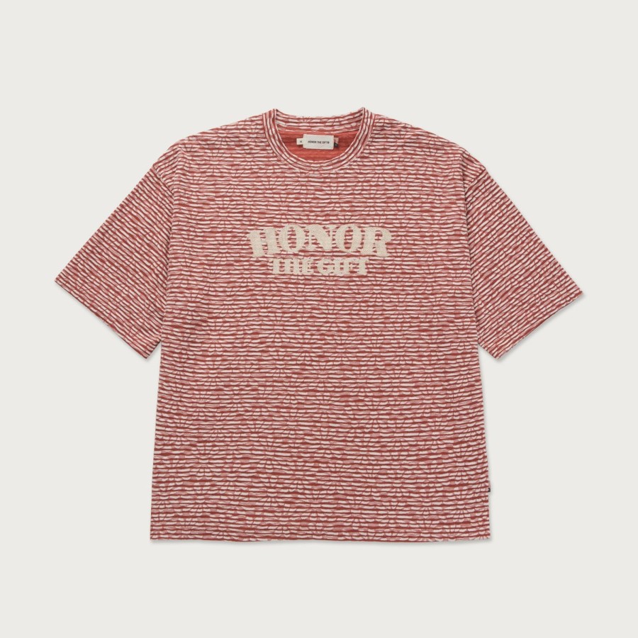 Honor The Gift | Stripe Box T-Shirt - Brick