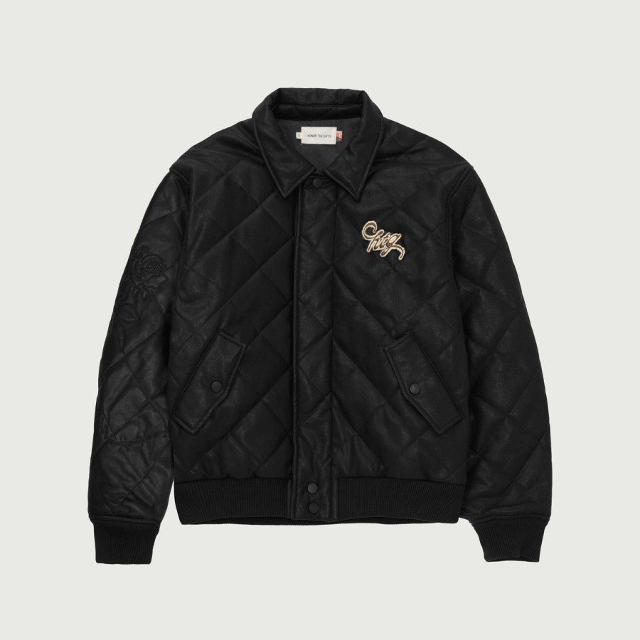 Honor The Gift | Womens Quilted Bomber - Black