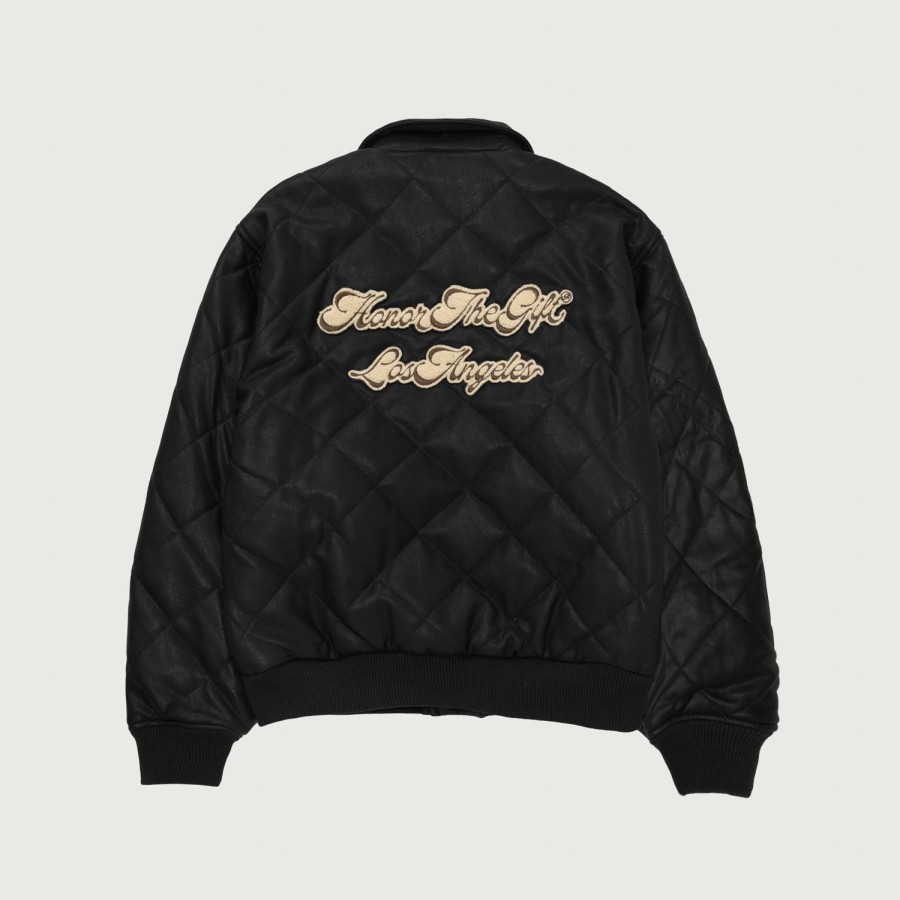 Honor The Gift | Womens Quilted Bomber - Black