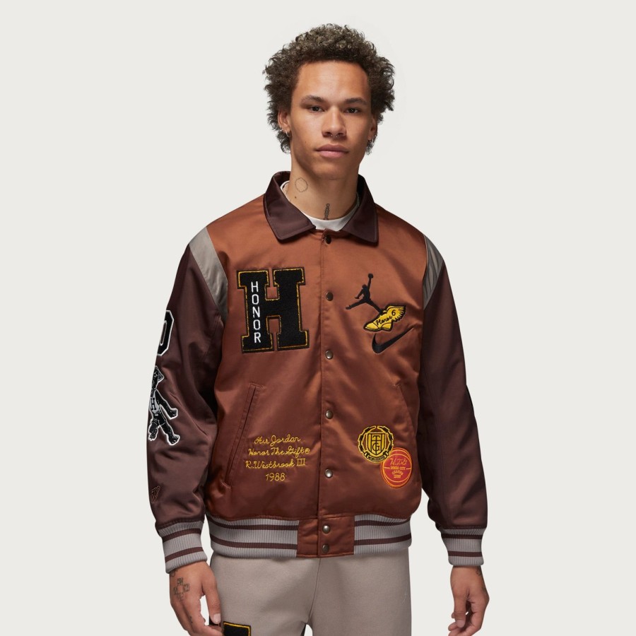 Honor The Gift | Jordan X Htg® Varsity Jacket - Pecan / Moon Fossil