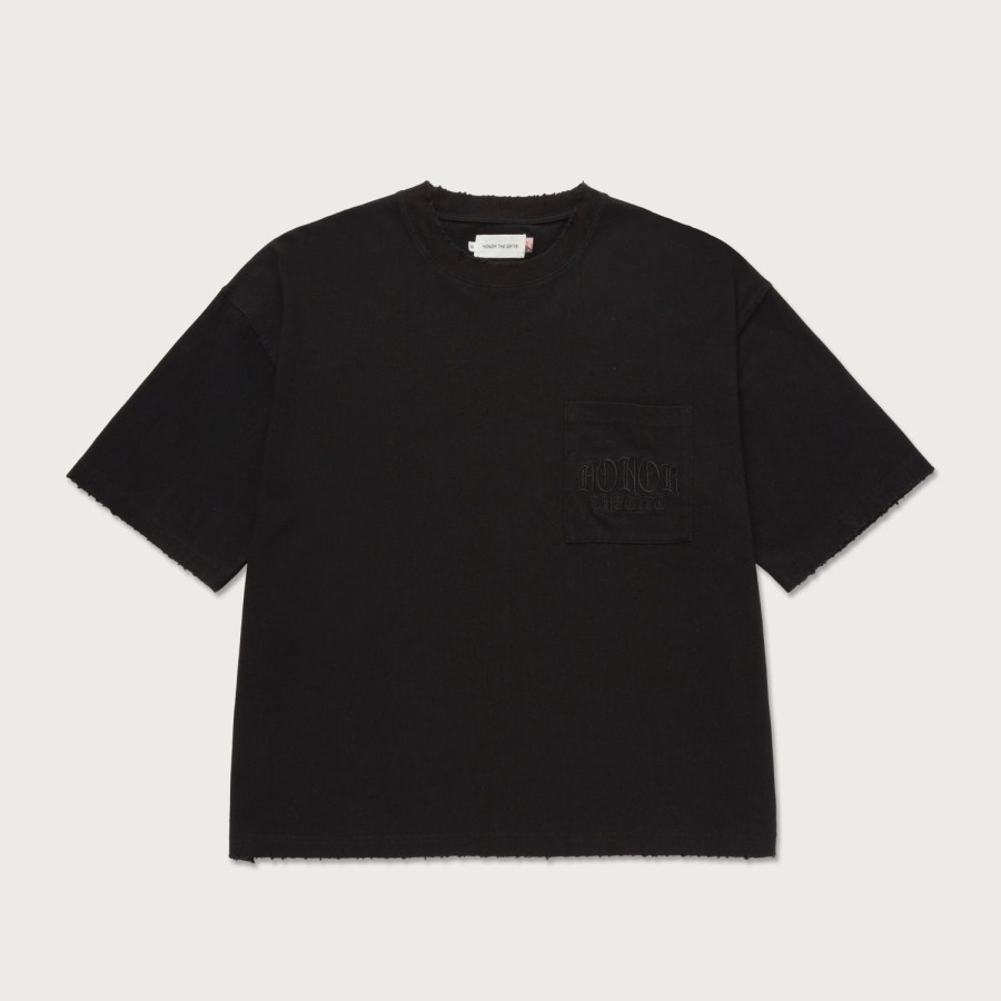 Honor The Gift | Embroidered Pocket T-Shirt - Black