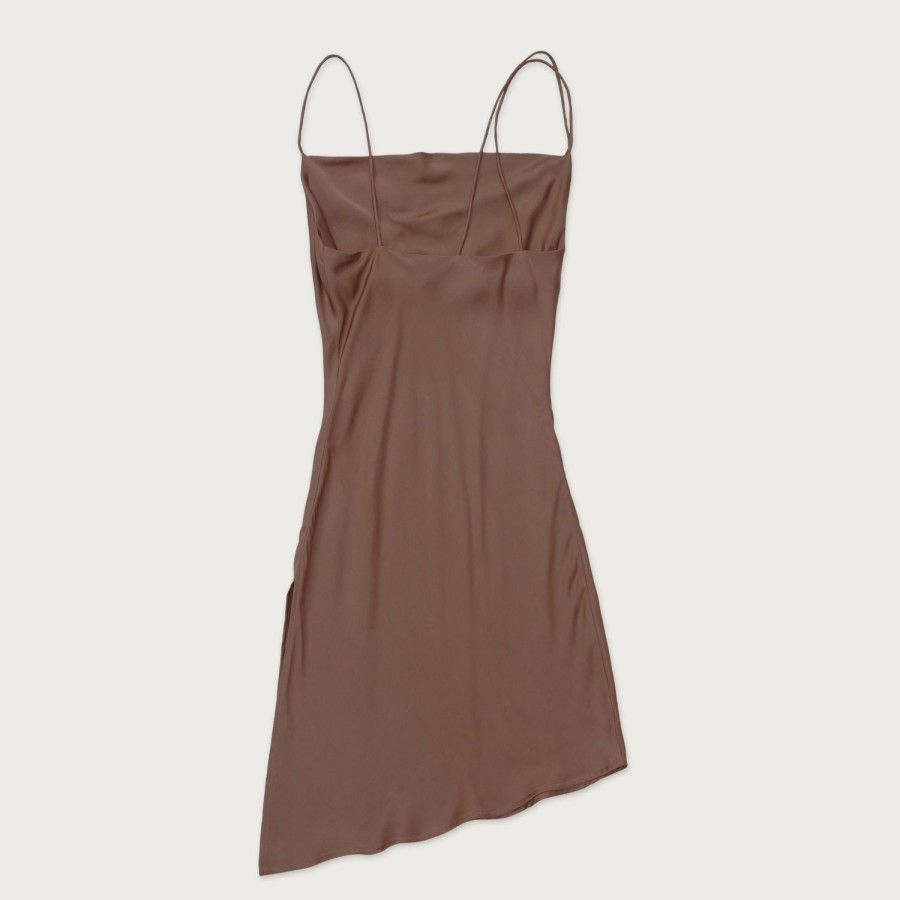 Honor The Gift | Womens Silk Slip Dress - Brown