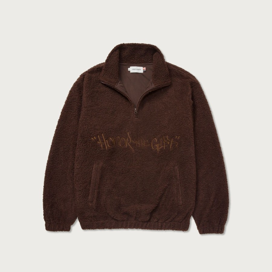 Honor The Gift | Script Sherpa Pullover - Brown