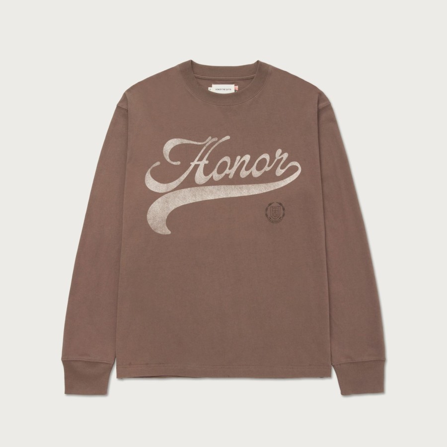 Honor The Gift | Holiday Script L/S T-Shirt - Grey