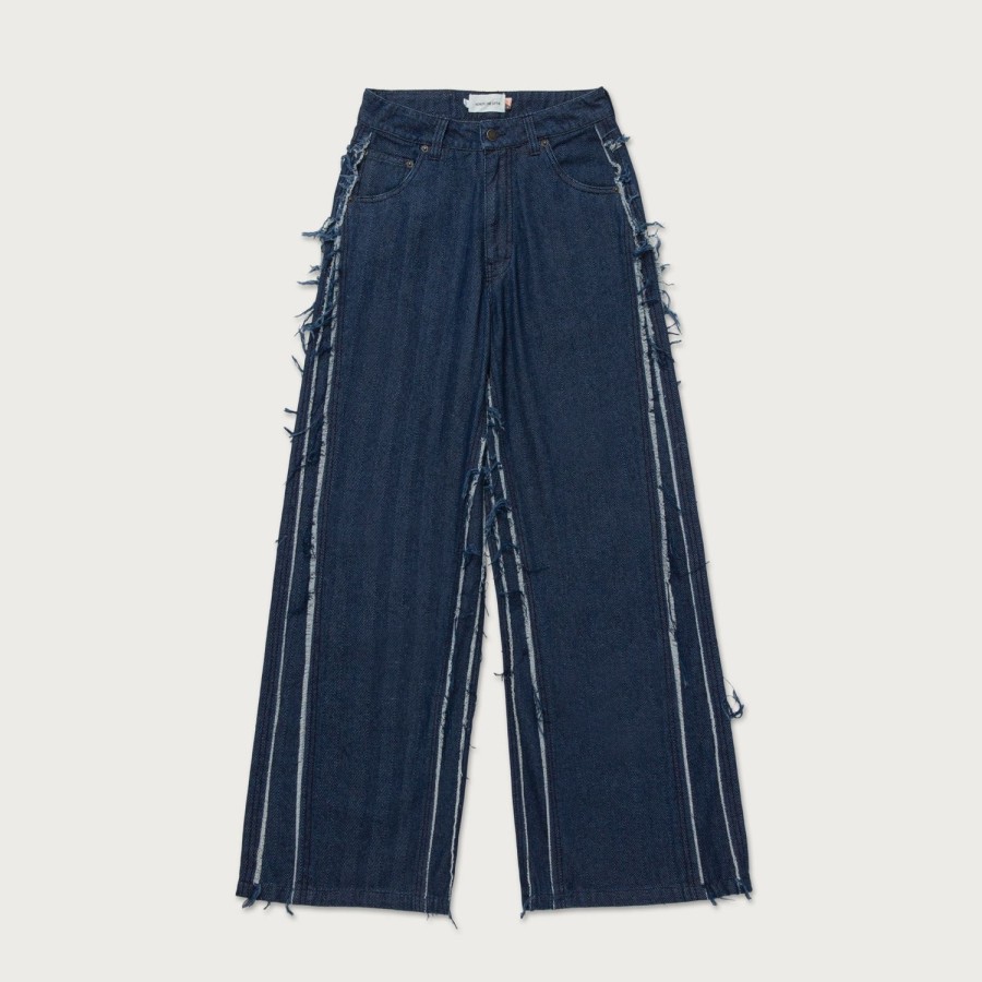 Honor The Gift | Womens Herringbone Wide Leg Pant - Blue