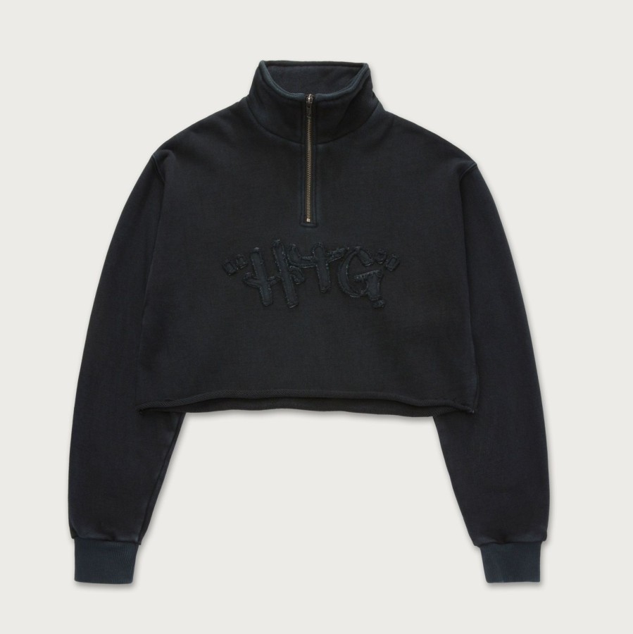 Honor The Gift | Womens Cropped Quarter Zip - Black