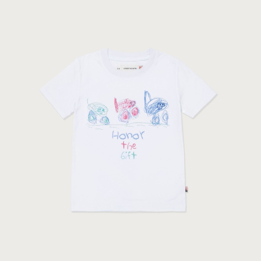 Honor The Gift | Kids Fast Cars T-Shirt - White