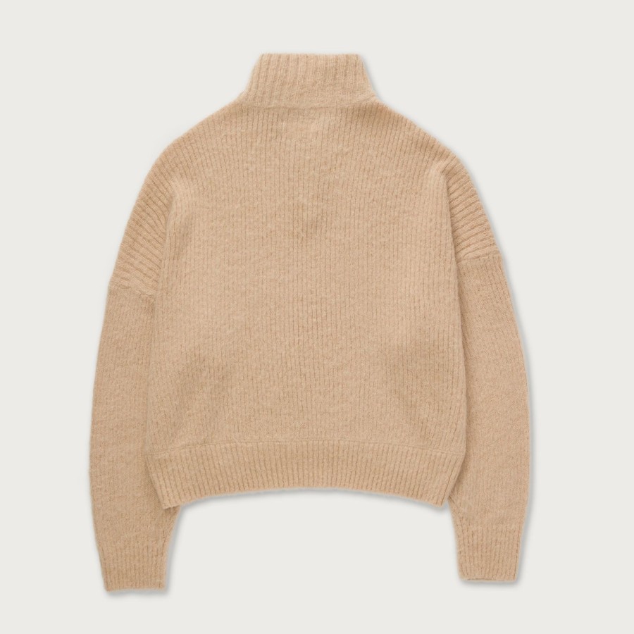 Honor The Gift | Womens Oversize Knit Quarter Zip - Sand