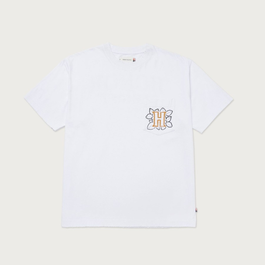 Honor The Gift | Floral Pocket T-Shirt - White