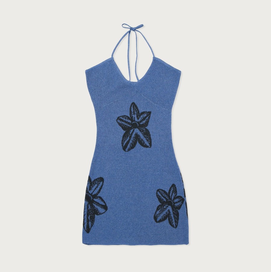 Honor The Gift | Womens Floral Knit Dress - Blue