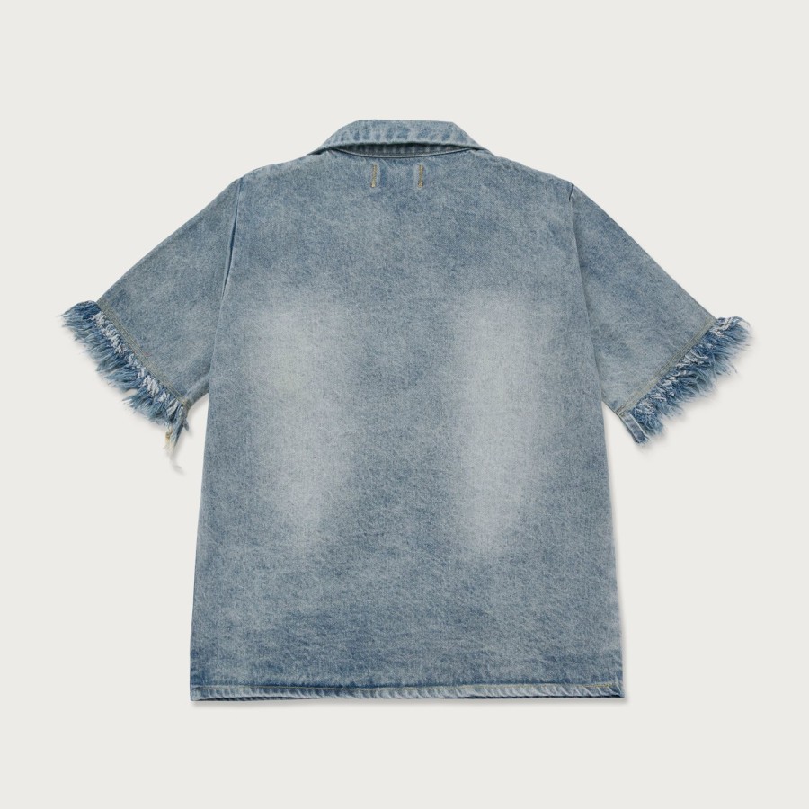 Honor The Gift | Womens Denim Camp S/S Button Up - Light Indigo