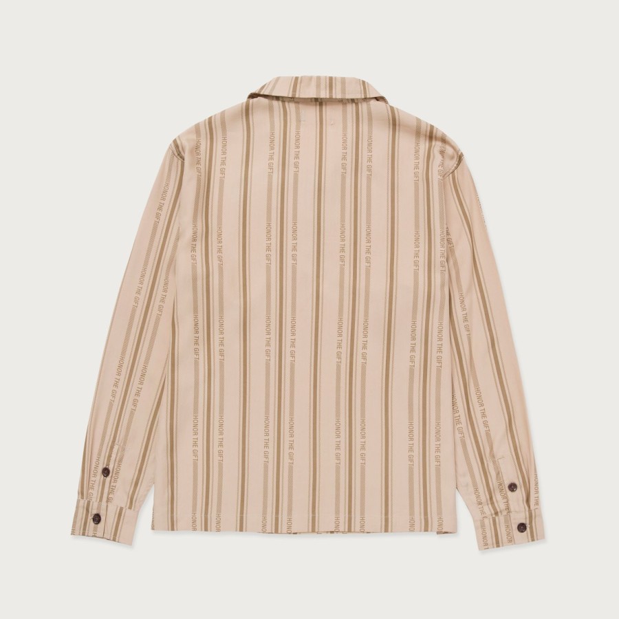 Honor The Gift | Honor Stripe L/S Henley - Tan