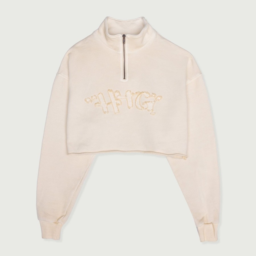 Honor The Gift | Womens Cropped Quarter Zip - Bone