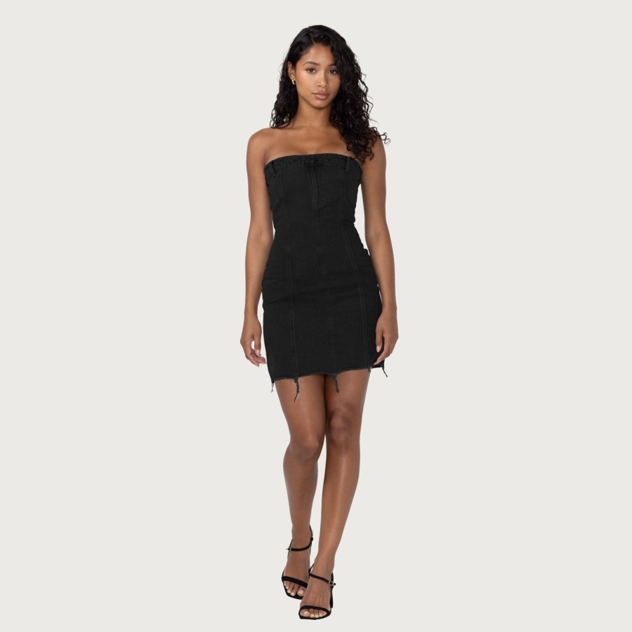 Honor The Gift | Womens Denim Tube Dress - Washed Black