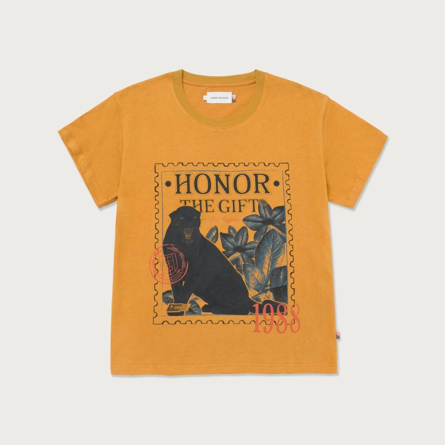 Honor The Gift | Womens 1988 Stamp T-Shirt - Mustard