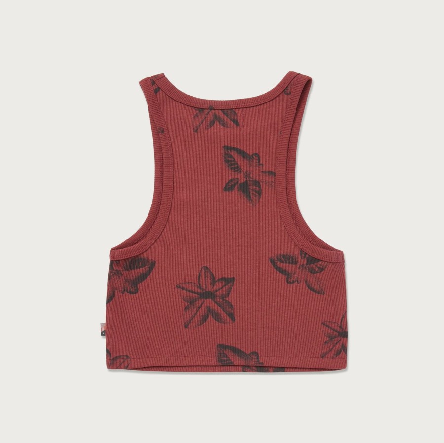 Honor The Gift | Womens Floral Ribbed Tank - Brick