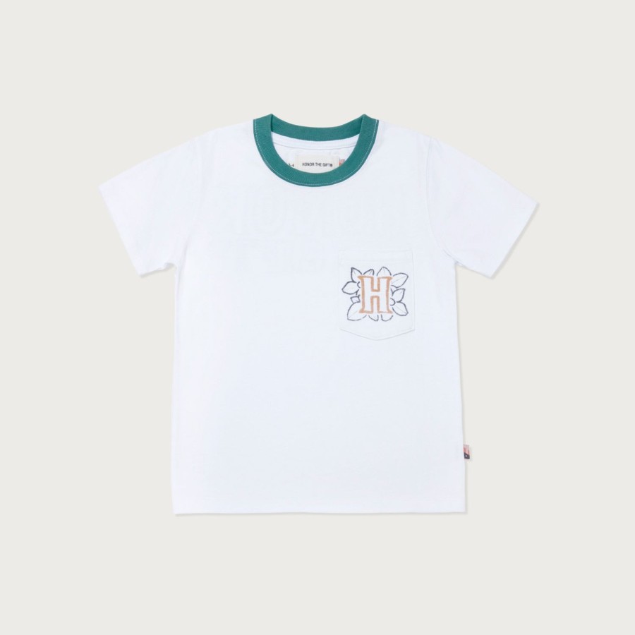 Honor The Gift | Kids Floral Pocket T-Shirt - White