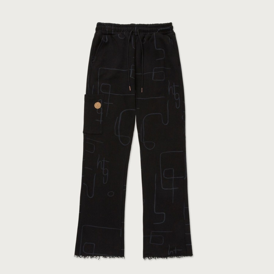 Honor The Gift | Novelty Printed Terry Pant - Black