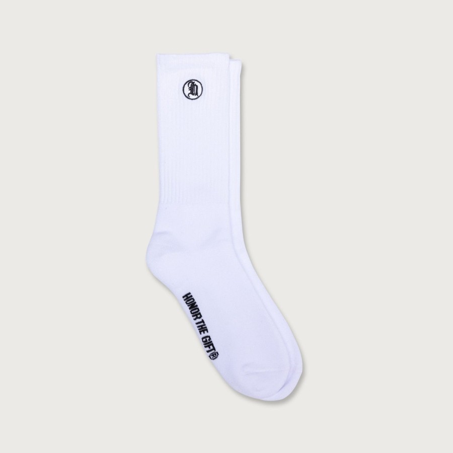 Honor The Gift | Stamp Ribbed Sock - White