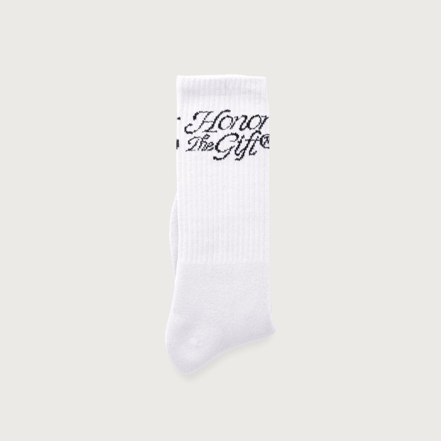 Honor The Gift | Htg® Script Sock - White