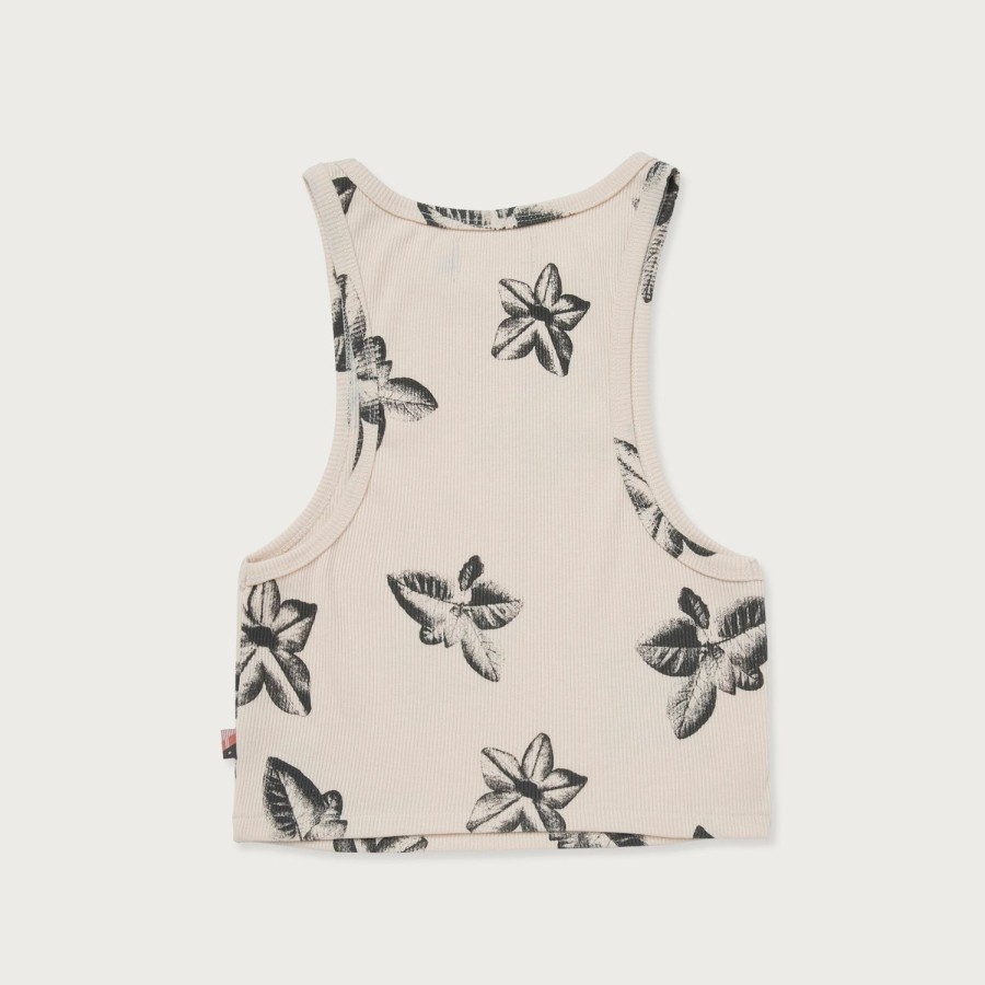 Honor The Gift | Womens Floral Ribbed Tank - Cream