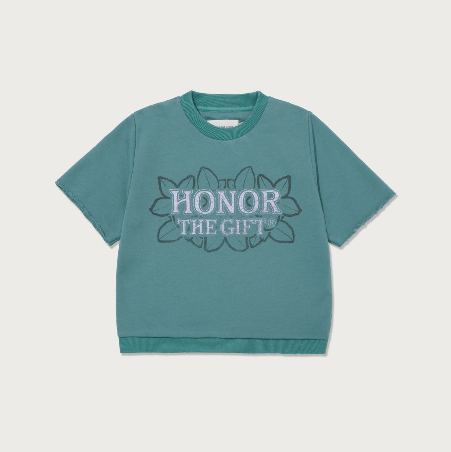 Honor The Gift | Kids Floral Ss Crewneck - Teal