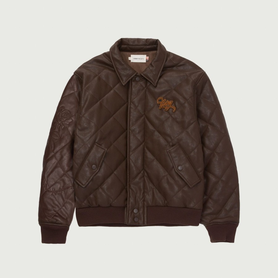 Honor The Gift | Womens Quilted Bomber - Brown