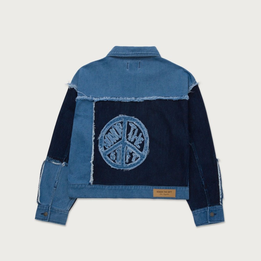 Honor The Gift | Womens Patch Work Denim Jacket - Indigo