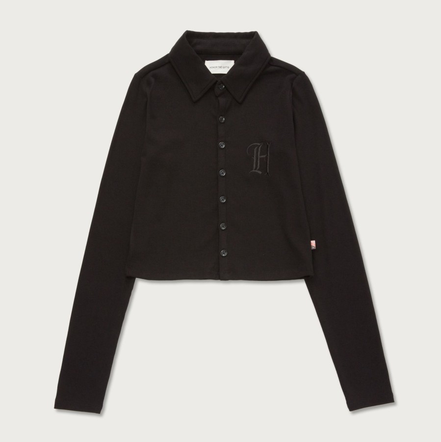 Honor The Gift | Womens L/S Button Down - Black