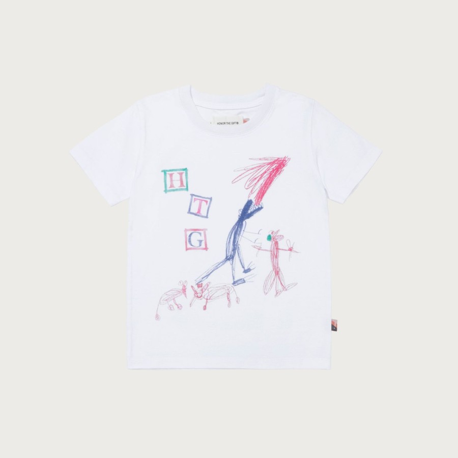 Honor The Gift | Kids T-Rex T-Shirt - White