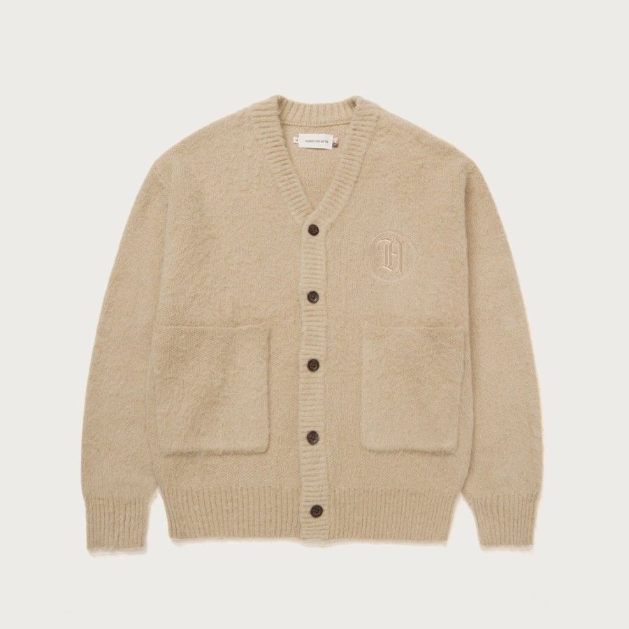 Honor The Gift | Stamped Patch Cardigan - Tan