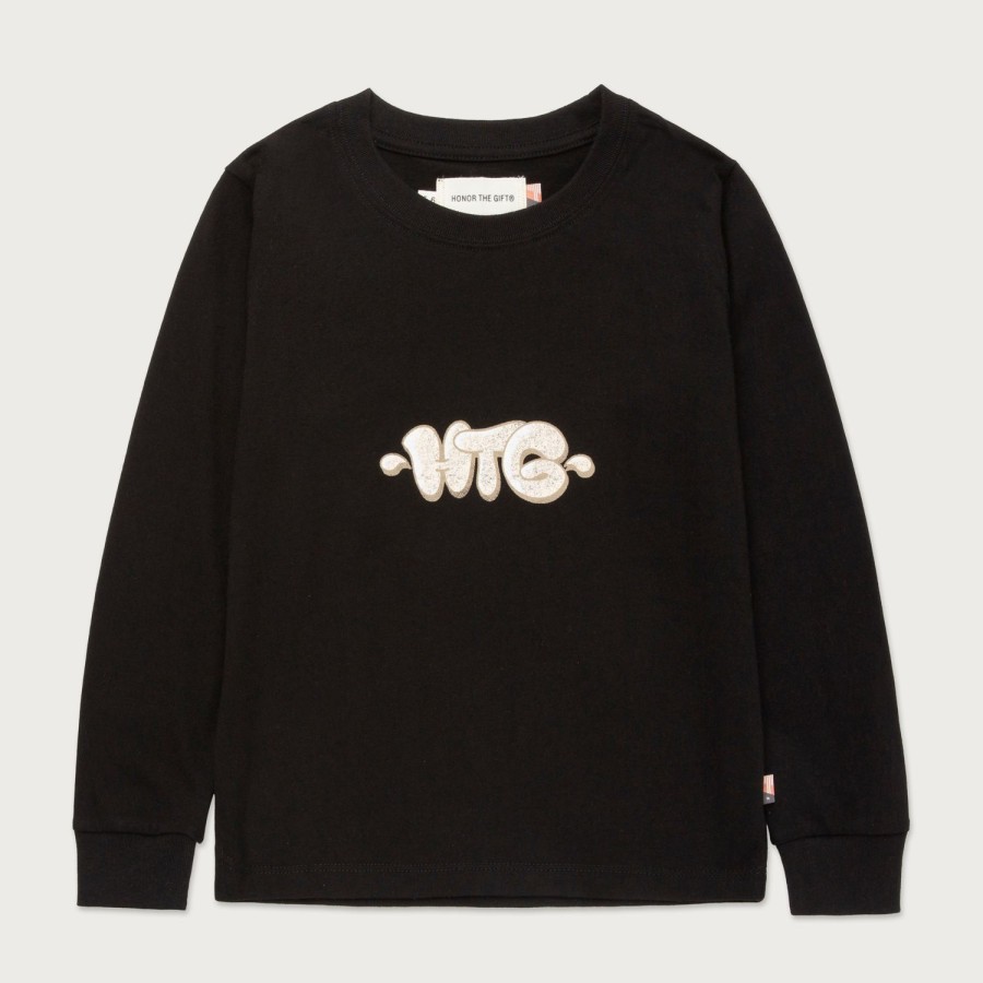 Honor The Gift | Kids Script L/S T-Shirt - Black