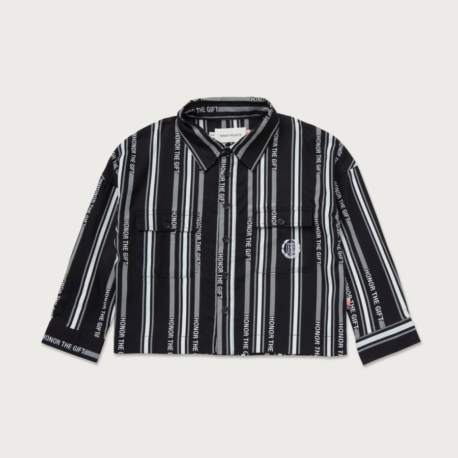 Honor The Gift | Kids Stripe Uniform Shirt - Black