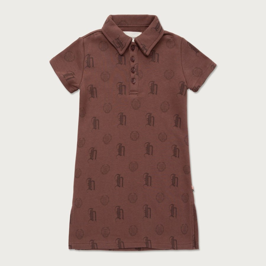 Honor The Gift | Kids Girls Pique Dress Shirt - Brown