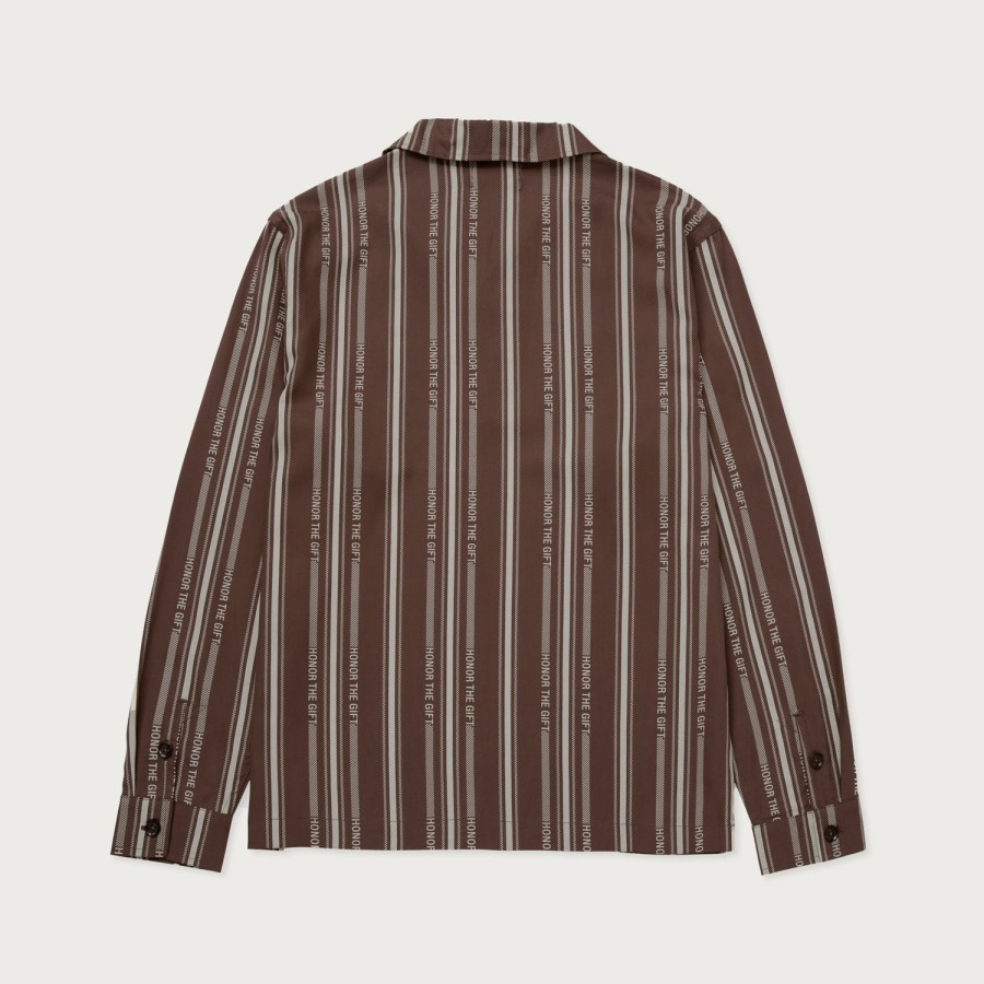 Honor The Gift | Honor Stripe L/S Henley - Brown