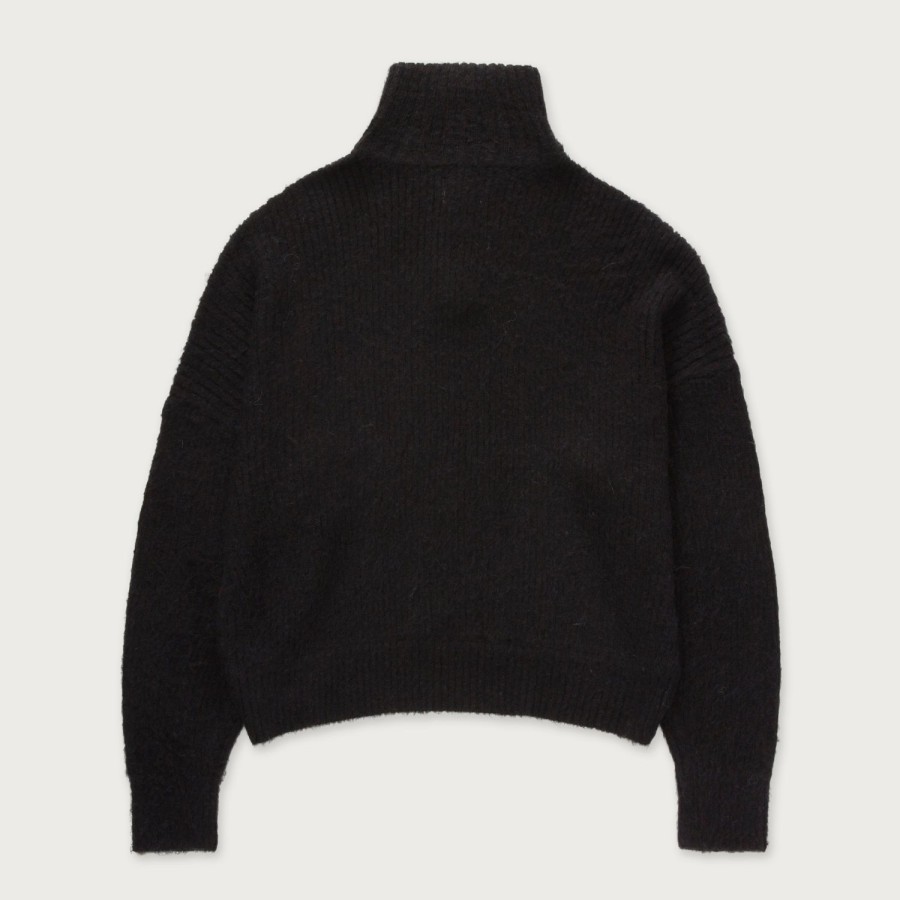 Honor The Gift | Womens Oversize Knit Quarter Zip - Black