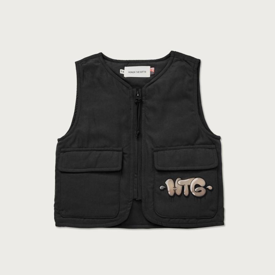 Honor The Gift | Kids Nylon Bubble Vest - Black