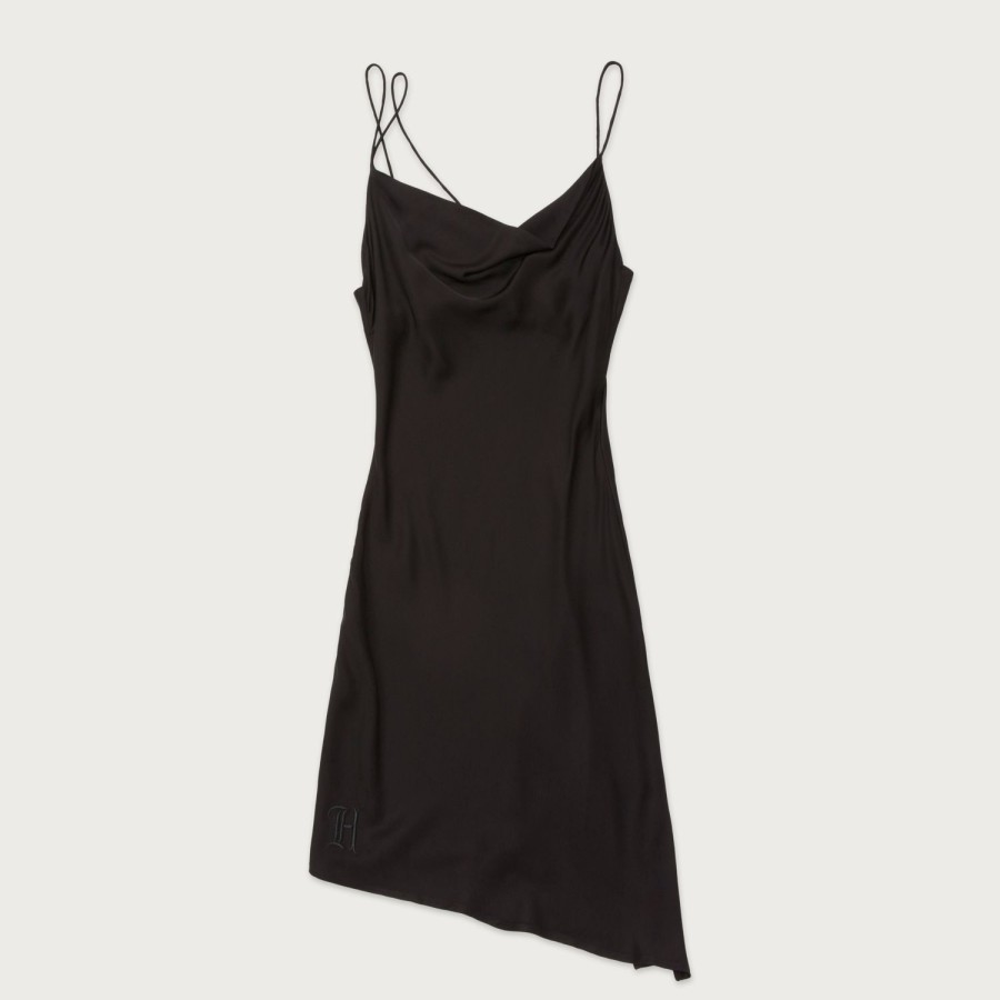 Honor The Gift | Womens Silk Slip Dress - Black