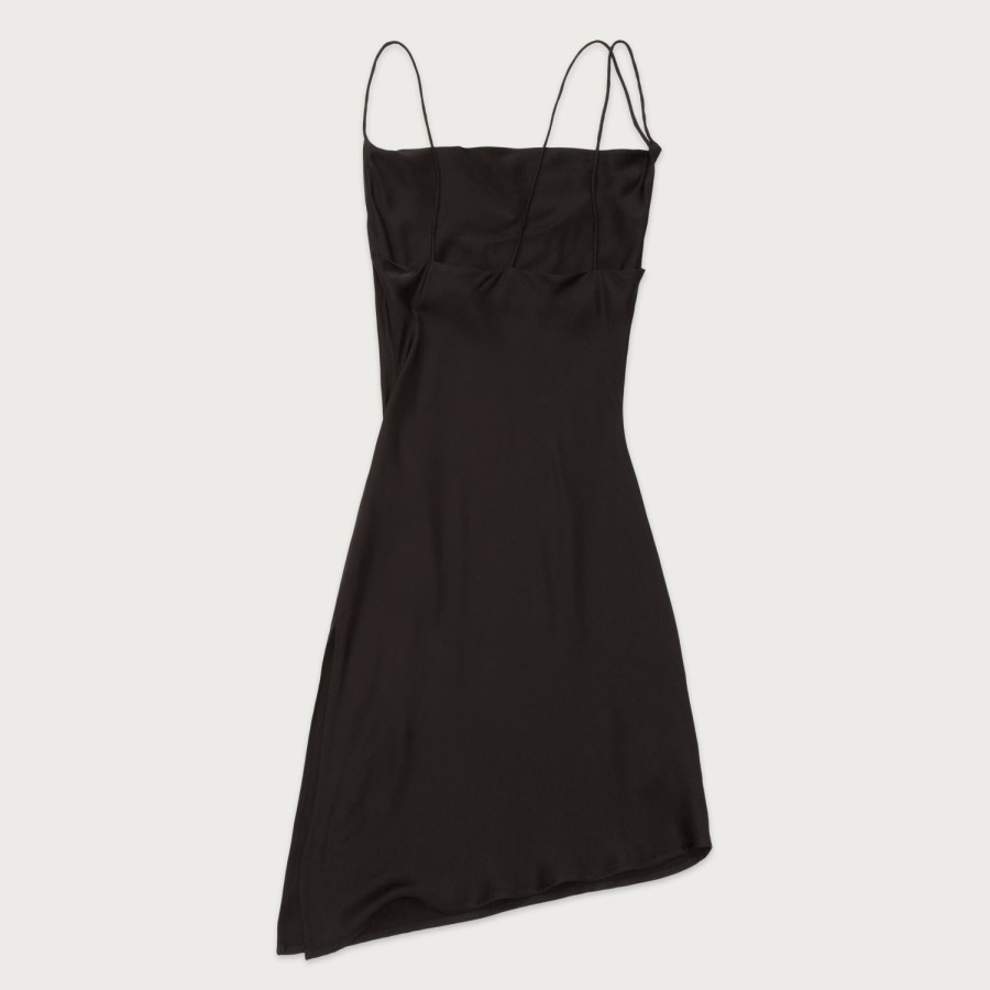 Honor The Gift | Womens Silk Slip Dress - Black